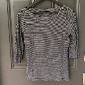 Ann Taylor Loft striped sweater with button detail